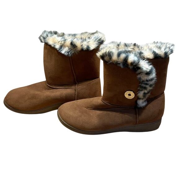 Vionic Fairfax Women's Orthaheel Brown Faux Animal Fur Size 10 New Without Box - Picture 1 of 6